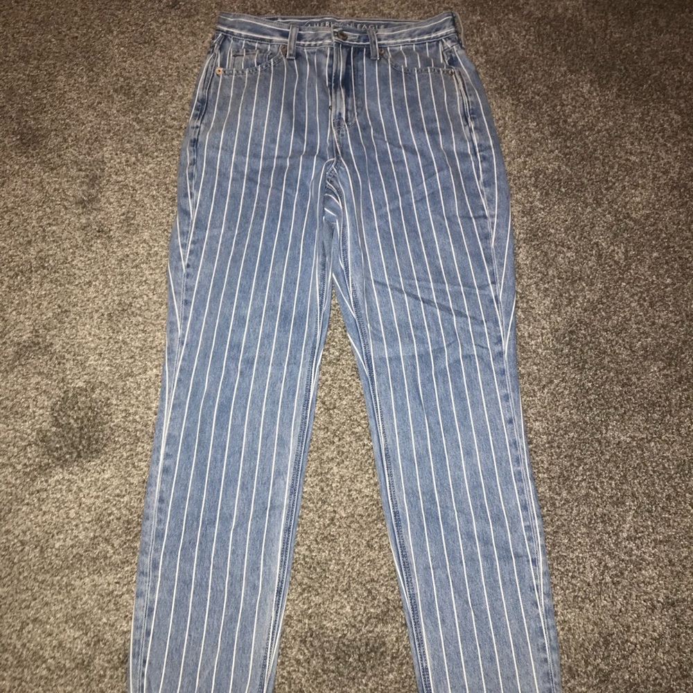 American eagle striped mom jeans